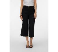 Anzughose VERO MODA "VMELMA HW WIDE CULOTTE BELT PANT NOOS", Damen, Gr. M, Länge 32, schwarz, Web, Obermaterial: 95% Polyester, 5% Elasthan, unifarben, 7/8-Länge, Hosen Anzughose (51959347-M) schwarz