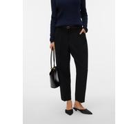 Anzughose VERO MODA "VMELMA MW BARREL BELT ANKLE PANT NOOS", Damen, Gr. S, Länge 32, schwarz, Web, Obermaterial: 81% Polyester, 17% Viskose, 2% Elasthan, unifarben, Hosen Anzughose (69901867-S) schwar