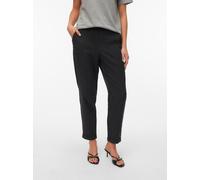 Anzughose VERO MODA "VMMAYA BESTIE MW LOOSE PANT NOOS", Damen, Gr. S (36), Länge 32, dunkelgrau melange, Web, Obermaterial: 94% Polyester, 4% Viskose, 2% Elasthan, meliert, unifarben, knöchellang, Hos