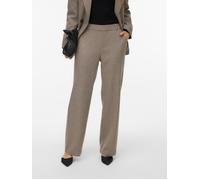Anzughose VERO MODA "VMMAYA BESTIE MW STRAIGHT PANT NOOS", Damen, Gr. XL, Länge 30, moon rock aop:melange, Web, Obermaterial: 94% Polyester, 4% Viskose, 2% Elasthan, bedruckt, meliert, normal, Hosen A
