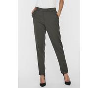 Anzughose VERO MODA "VMMAYA MR LOOSE SOLID PANT NOOS", Damen, Gr. L, Länge 32, grau (peat), Web, Obermaterial: 62% Polyester, 33% Viskose, 5% Elasthan, unifarben, modisch, regular fit knöchellang, Hos