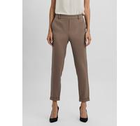 Anzughose VERO MODA "VMMAYA MR LOOSE SOLID PANT NOOS", Damen, Gr. S (36), Länge 32, beige (fossil), Web, Obermaterial: 62% Polyester, 33% Viskose, 5% Elasthan, unifarben, regular fit knöchellang, Hose