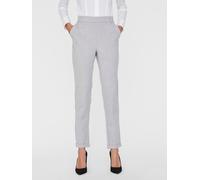 Anzughose VERO MODA "VMMAYA MR LOOSE SOLID PANT NOOS", Damen, Gr. XS (34), Länge 32, grau (light grau melange), Web, Obermaterial: 62% Polyester, 33% Viskose, 5% Elasthan, meliert, regular fit knöchel