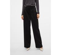 Anzughose VERO MODA "VMNILA MW LOOSE DAD PANT NOOS", Damen, Gr. 42, Länge 30, schwarz, Web, Obermaterial: 80% Polyester, 18% Viskose, 2% Elasthan, unifarben, relaxed fit normal, Hosen Anzughose (13044