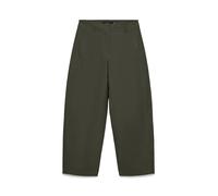 Anzughose VERO MODA "VMSOFIA MW BARREL PANT NOOS", Damen, Gr. M, Länge 32, grün (forest night), Web, Obermaterial: 62% Polyester, 31% Baumwolle, 7% Elasthan, unifarben, weit lang, Hosen Anzughose, Mat