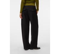 Anzughose VERO MODA "VMSOFIA MW BARREL PANT NOOS", Damen, Gr. M, Länge 32, schwarz, Web, Obermaterial: 62% Polyester, 31% Baumwolle, 7% Elasthan, unifarben, weit lang, Hosen Anzughose, Materialmix (51