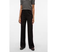 Anzughose VERO MODA "VMTEXAS MW STRAIGHT PANT NOOS", Damen, Gr. L (40), Länge 34, schwarz, Web, Obermaterial: 75% Polyester, 21% Viskose, 4% Elasthan, unifarben, normal, Hosen Anzughose, Materialmix (