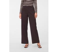 Anzughose VERO MODA "VMTEXAS MW STRAIGHT PANT NOOS", Damen, Gr. S, Länge 32, chocolate torte detail:melange, Web, Obermaterial: 75% Polyester, 21% Viskose, 4% Elasthan, meliert, normal, Hosen Anzughos