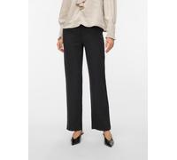 Anzughose VERO MODA "VMZAMIRA BESTIE MW STRAIGHT PANT NOOS", Damen, Gr. XL (42), Länge 32, dunkelgrau melange, Web, Obermaterial: 94% Polyester, 4% Viskose, 2% Elasthan, unifarben, normal, Hosen Anzug