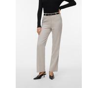 Anzughose VERO MODA "VMZAMIRA BESTIE MW STRAIGHT PANT NOOS", Damen, Gr. XS, Länge 32, light grau melange, Web, Obermaterial: 94% Polyester, 4% Viskose, 2% Elasthan, unifarben, normal, Hosen Anzughose