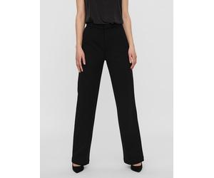 Anzughose VERO MODA "VMZAMIRA MW SLIM STRAIGHT PANT NOOS", Damen, Gr. S (36), Länge 34, schwarz, Web, Obermaterial: 95% Polyester, 5% Elasthan, unifarben, normal, Hosen Anzughose, Materialmix (2983750