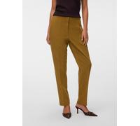 Anzughose VERO MODA "VMZOEY MW TAPERED PANT NOOS", Damen, Gr. 36, Länge 30, braun (butternut), Web, Obermaterial: 74% Polyester, 20% Viskose, 6% Elasthan, unifarben, lang, Hosen Anzughose, Materialmix