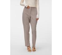 Anzughose VERO MODA "VMZOEY MW TAPERED PANT NOOS", Damen, Gr. 36, Länge 32, beige (moon rock), Web, Obermaterial: 74% Polyester, 20% Viskose, 6% Elasthan, unifarben, lang, Hosen Anzughose, Materialmix