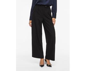 Anzughose VILA "VISIFFE HW WIDE PANTS - NOOS", Damen, Gr. 40, Länge 32, schwarz (schwarz beauty), Web, Obermaterial: 72% Polyester, 24% Viskose, 4% Elasthan, unifarben, relaxed fit normal, Hosen Anzug