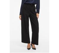 Anzughose VILA "VISIFFE HW WIDE PANTS - NOOS", Damen, Gr. 42, Länge 32, schwarz (schwarz beauty), Web, Obermaterial: 72% Polyester, 24% Viskose, 4% Elasthan, unifarben, relaxed fit normal, Hosen Anzug