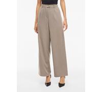 Anzughose VILA "VISIFFE HW WIDE PANTS - NOOS", Damen, Gr. 44, Länge 32, beige (falcon detail:melange), Web, Obermaterial: 72% Polyester, 24% Viskose, 4% Elasthan, meliert, relaxed fit normal, Hosen An