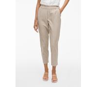 Anzughose VILA "VIVARONE HW SLIM PANT - NOOS", Damen, Gr. 38, N-Gr, beige (natural melange), Web, Obermaterial: 66% Polyester, 28% Viskose, 6% Elasthan, unifarben, slim fit knöchelfrei, Hosen Anzughos