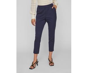Anzughose VILA "VIVARONE HW SLIM PANT - NOOS", Damen, Gr. 38, N-Gr, blau (navy blazer), Web, Obermaterial: 66% Polyester, 28% Viskose, 6% Elasthan, unifarben, slim fit knöchelfrei, Hosen Anzughose (42