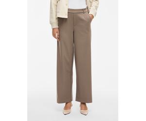 Anzughose VILA "VIVARONE HW WIDE PANT - NOOS", Damen, Gr. 34, N-Gr, grün (falcon), Milano Rib, Obermaterial: 66% Polyester, 28% Viskose, 6% Elasthan, unifarben, relaxed fit knöchellang, Hosen Anzughos