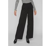 Anzughose VILA "VIVARONE HW WIDE PANT - NOOS", Damen, Gr. 38 (M), N-Gr, schwarz, Milano Rib, Obermaterial: 69% Polyester, 29% Viskose, 2% Elasthan, unifarben, relaxed fit knöchellang, Hosen Anzughose,