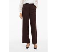 Anzughose VILA "VIVARONE HW WIDE PANT - NOOS", Damen, Gr. 40, N-Gr, coffee bean, Milano Rib, Obermaterial: 66% Polyester, 28% Viskose, 6% Elasthan, unifarben, relaxed fit knöchellang, Hosen Anzughose,