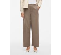 Anzughose VILA "VIVARONE HW WIDE PANT - NOOS", Damen, Gr. 40, N-Gr, grün (falcon), Milano Rib, Obermaterial: 66% Polyester, 28% Viskose, 6% Elasthan, unifarben, relaxed fit knöchellang, Hosen Anzughos