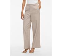 Anzughose VILA "VIVARONE HW WIDE PANT - NOOS", Damen, Gr. 44, N-Gr, natural melange, Milano Rib, Obermaterial: 66% Polyester, 28% Viskose, 6% Elasthan, unifarben, relaxed fit knöchellang, Hosen Anzugh