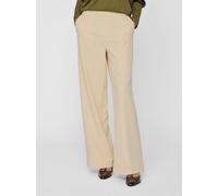 Anzughose VILA "VIVARONE HW WIDE PANT - NOOS", Damen, Gr. 44, N-Gr, sandshell, Milano Rib, Obermaterial: 66% Polyester, 28% Viskose, 6% Elasthan, unifarben, relaxed fit knöchellang, Hosen Anzughose, M