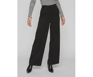 Anzughose VILA "VIVARONE HW WIDE PANT - NOOS", Damen, Gr. 44 (XXL), N-Gr, schwarz, Milano Rib, Obermaterial: 69% Polyester, 29% Viskose, 2% Elasthan, unifarben, relaxed fit knöchellang, Hosen Anzughos