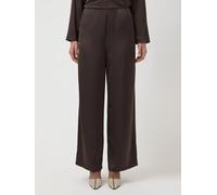 Anzughose Y.A.S "YASPELLA HW WIDE PANTS S. NOOS", Damen, Gr. M, N-Gr, chocolate braun, Web, Obermaterial: 97% Polyester, 3% Elasthan, glänzend, unifarben, regular fit lang, Hosen Anzughose, mit Stretc