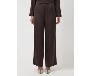 Anzughose Y.A.S "YASPELLA HW WIDE PANTS S. NOOS", Damen, Gr. M, N-Gr, chocolate braun, Web, Obermaterial: 97% Polyester, 3% Elasthan, glänzend, unifarben, regular fit lang, Hosen Anzughose, mit Stretc