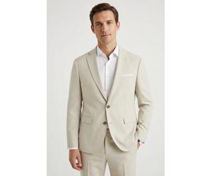Anzugsakko CINQUE "CIDATA", Herren, Gr. 102, beige (braun), Web, Obermaterial: 66% Polyester, 28% Viskose, 6% Elasthan, unifarben, regular fit normal, abgesteppte Kante, Sakkos, Regular Fit, Pattentas