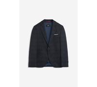 Anzugsakko CINQUE "CIDATI", Herren, Gr. 48, blau (blau, kariert), Web, Obermaterial: 60% Polyester, 35% Viskose, 5% Elasthan, kariert, slim fit, runde 3-Knopf-Manschette, Sakkos Anzugsakko, mit Revers