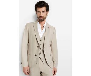 Anzugsakko CINQUE "CIMONOPOLI", Herren, Gr. 46, braun (hellbraun), Web, Obermaterial: 53% Polyester, 43% Schurwolle, 4% Elasthan, slim fit hüftbedeckend, mit Knöpfen, Sakkos (69537121-46) hellbraun