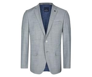Anzugsakko HECHTER PARIS "HECHTER PARIS FM Sakko", Herren, Gr. 25, grau, Obermaterial: 60% Wolle WO. 36% Polyester PES. 4% Elasthan EL., Sakkos, mit gewebter HILFIGER Signatur (36537628-25) grau