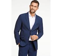 Anzugsakko LINDBERGH "Sakko Modern Fit", Herren, Gr. 48, blau (dk blau mel), Obermaterial: 67% Polyester, 28% Viskose, 5% Elasthan. Futter: 98% Polyester, 2% Elasthan, Sakkos (81034611-48) dk blau mel