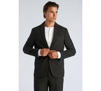 Anzugsakko LINDBERGH "Sakko Relaxed Fit", Herren, Gr. 48, grau (schwarz mel), Obermaterial: 56% Polyester, 40% Wolle, 4% Elasthan. Futter: 55% Polyester, 45% Viskose, Sakkos (87066533-48) schwarz mel