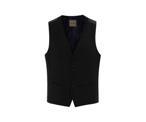 Anzugweste BENVENUTO. "ENZO", Herren, Gr. 52, schwarz, Obermaterial: 100% Wolle WO. Futter: 100% Viskose CV. 100% Viskose CV., uni, modern fit, V-Ausschnitt, Westen Anzugweste, mit Doppelpaspeltaschen
