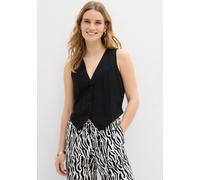 Anzugweste BONPRIX, Damen, Gr. 44/46 (L), schwarz, Interlock, Obermaterial: 95% Polyester, 5% Elasthan, unifarben, eng taillenlang, V-Ausschnitt, Westen Anzugweste, aus fester Interlock-Qualität, eng