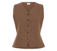 Anzugweste FRANSA "Damen Kurzarm-Bluse FRITA", Damen, Gr. M, braun (rain drum), Obermaterial: 50% Baumwolle CO. 50% Polyester PES., Westen Anzugweste (25357706-M) rain drum