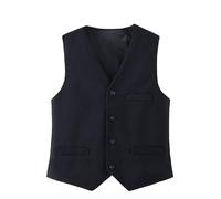 Anzugweste für Damen,Damen Weste, Komplett Gefüttert, Vintage, Elegant, V Ausschnitt, Anzugweste, Oberteile mit Taschen, Kurze Ärmellose Blazer, Jacken, Einreihig, Button Down Oberteile, Schwarz,