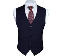 Anzugweste Herren Business Hochzeit Taschen XL Navy Blau