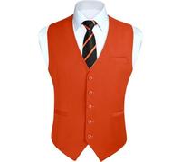 Anzugweste Herren Hochzeit Business Taschen S Orange