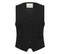Anzugweste KAFFE "Damen Weste KAsakura", Damen, Gr. 44, schwarz (schwarz deep), Obermaterial: 77% Polyester PES. 18% Viskose CV. 5% Elasthan EL., Westen Anzugweste (58651951-44) schwarz deep