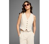Anzugweste LAURA SCOTT, Damen, Gr. 36, beige, Obermaterial: 80% Polyester, 16% Viskose, 4% Elasthan. Futter: 100% Polyester, unifarben, figurbetont, V-Ausschnitt, Westen Anzugweste, im trendigen Look 