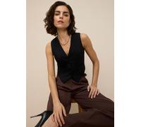Anzugweste LAURA SCOTT, Damen, Gr. 40, schwarz, Obermaterial: 80% Polyester, 16% Viskose, 4% Elasthan. Futter: 100% Polyester, figurbetont, V-Ausschnitt, Westen Anzugweste, im trendigen Look (82235660