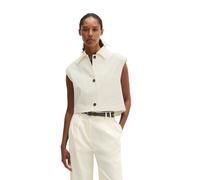 Anzugweste MARC O'POLO "aus Baumwoll-Twill-Stretch", Damen, Gr. 36, weiß cotton, Obermaterial: 97% Baumwolle, 3% Elasthan, unifarben, regular fit, Westen Anzugweste (38089865-36) weiß cotton