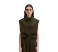 Anzugweste MARC O'POLO "aus Baumwoll-Twill-Stretch", Damen, Gr. 46, mossy earth, Obermaterial: 97% Baumwolle, 3% Elasthan, unifarben, regular fit, Westen Anzugweste (72572331-46) mossy earth