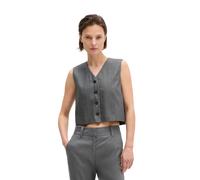 Anzugweste MARC O'POLO "aus Viskose-Leinen-Stretch", Damen, Gr. 34, oxide grau, Obermaterial: 53% Leinen, 45% Viskose, 2% Elasthan; Futter: 100% Baumwolle, unifarben, regular fit, V-Ausschnitt, Westen
