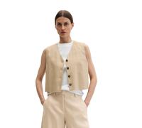 Anzugweste MARC O'POLO "aus Viskose-Leinen-Stretch", Damen, Gr. 40, sandpaper, Obermaterial: 53% Leinen, 45% Viskose, 2% Elasthan; Futter: 100% Baumwolle, unifarben, regular fit, V-Ausschnitt, Westen